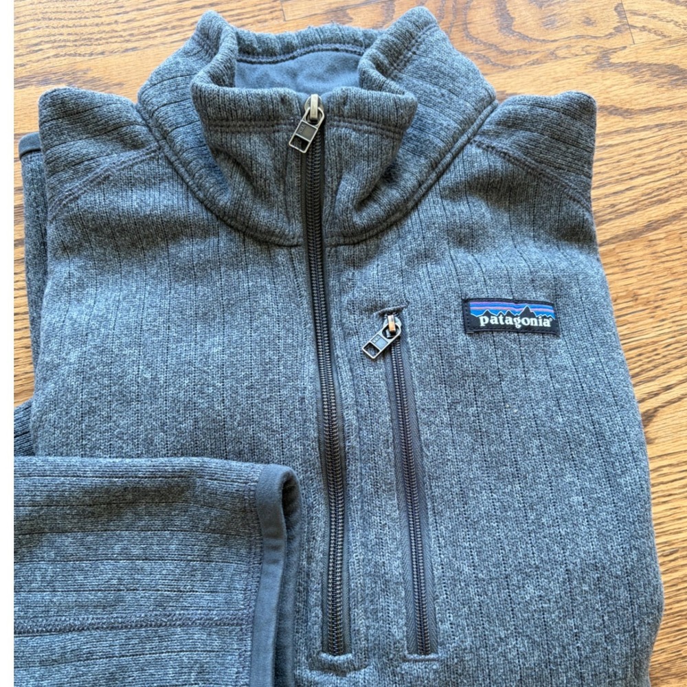 Patagonia Better Sweater Mens M Gray Excellent 1/4 Zip Fleece Pullover Jacket